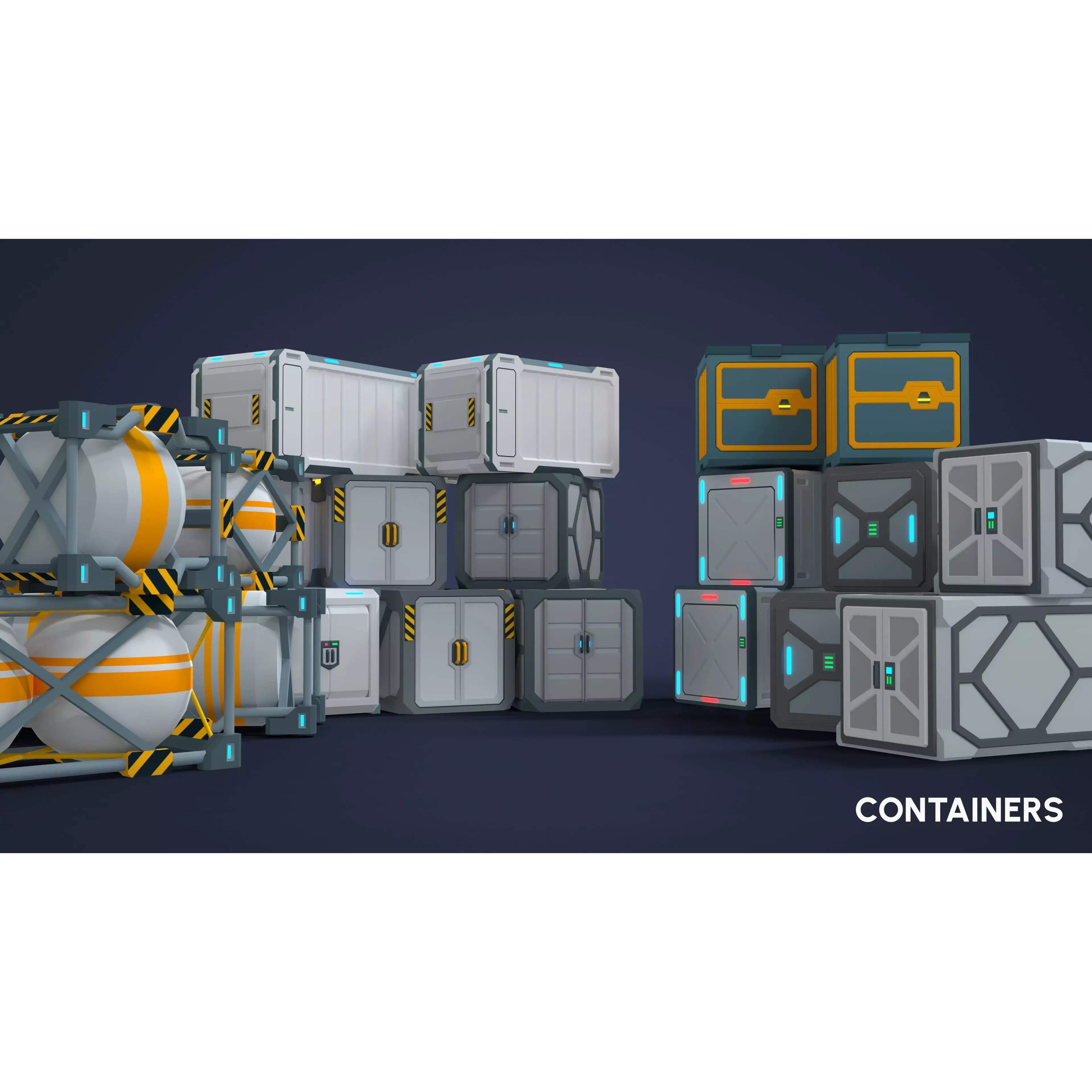 Sci-Fi Props - Low-Poly Game-Ready 3D Model - View 27