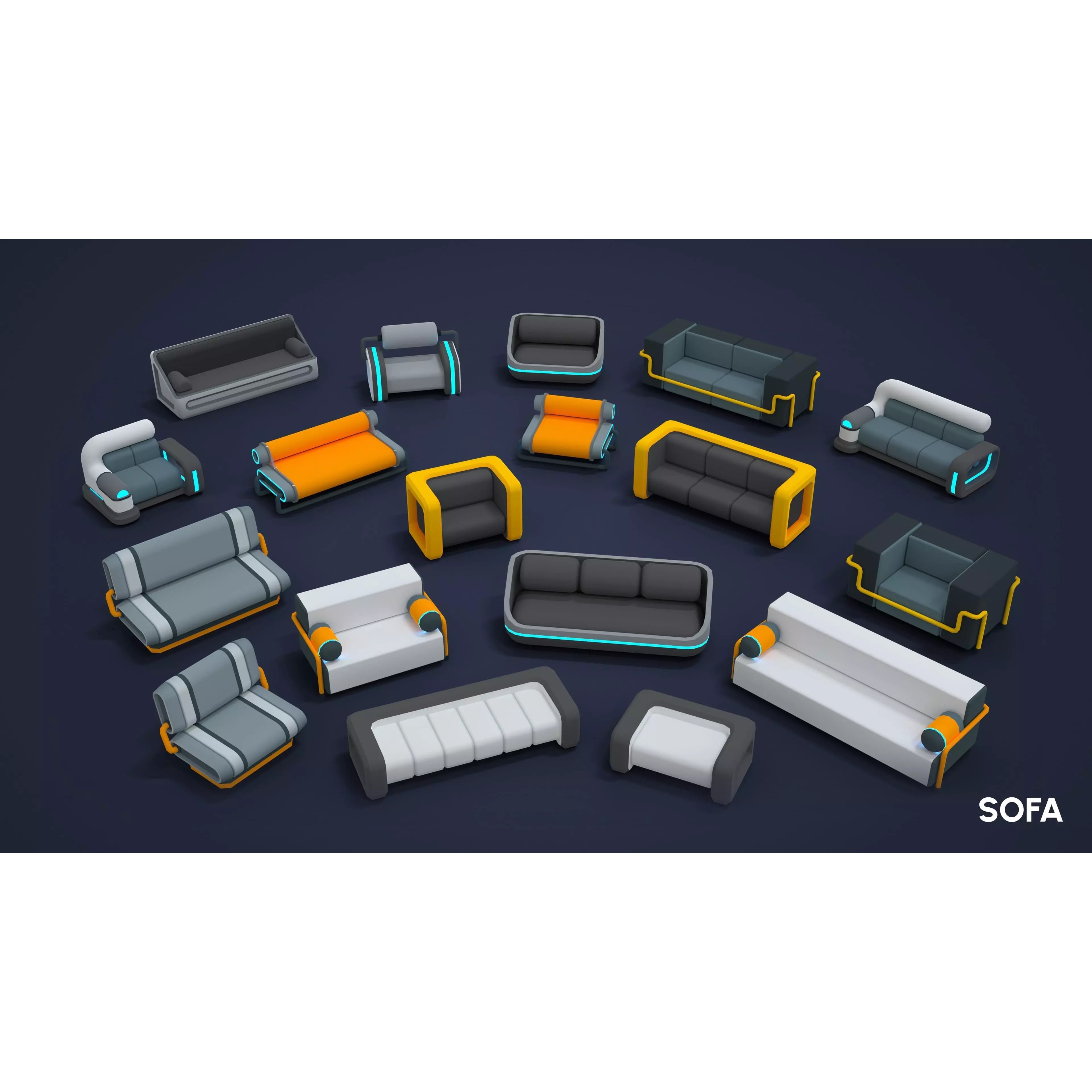 Sci-Fi Props - Low-Poly Game-Ready 3D Model - View 30