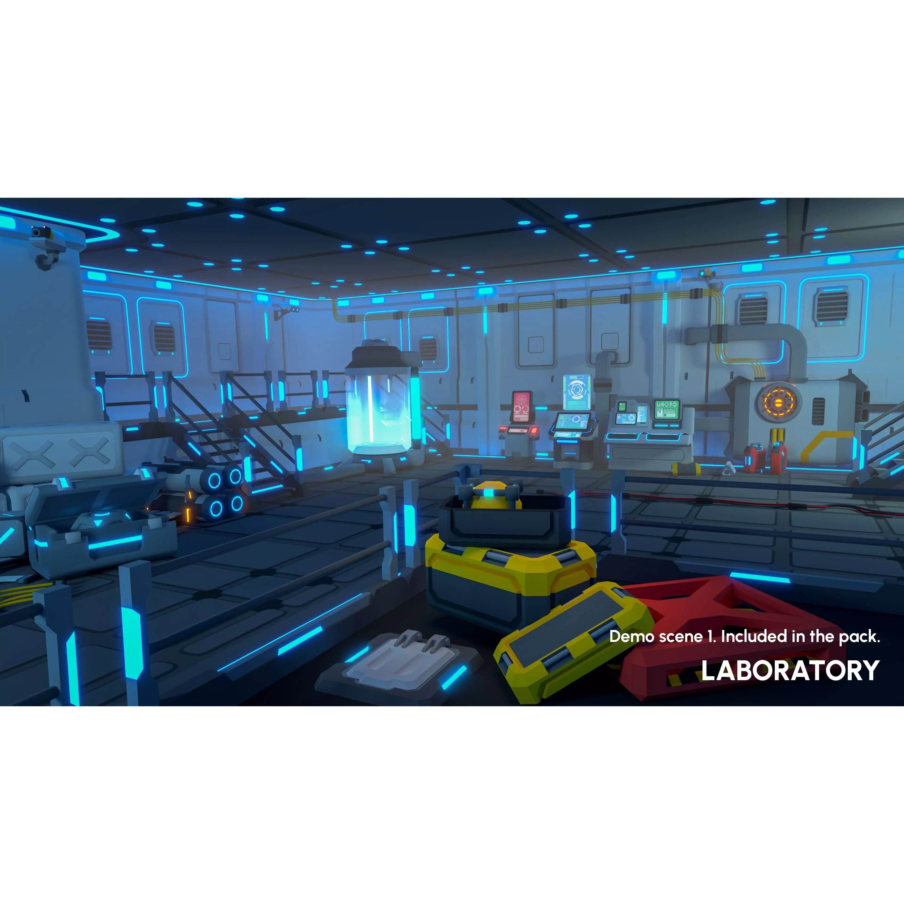 Sci-Fi Props - Low-Poly Game-Ready 3D Model - View 4