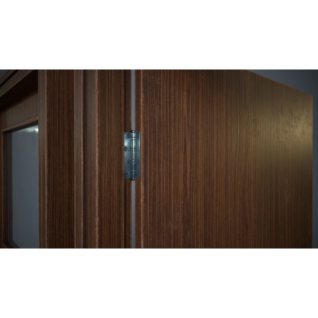 Set of Three Doors 3D Model – Low Poly Game Ready, FBX, OBJ - View 14