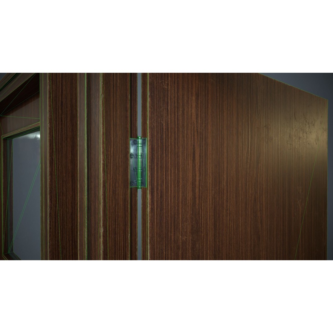 Set of Three Doors 3D Model – Low Poly Game Ready, FBX, OBJ - View 15