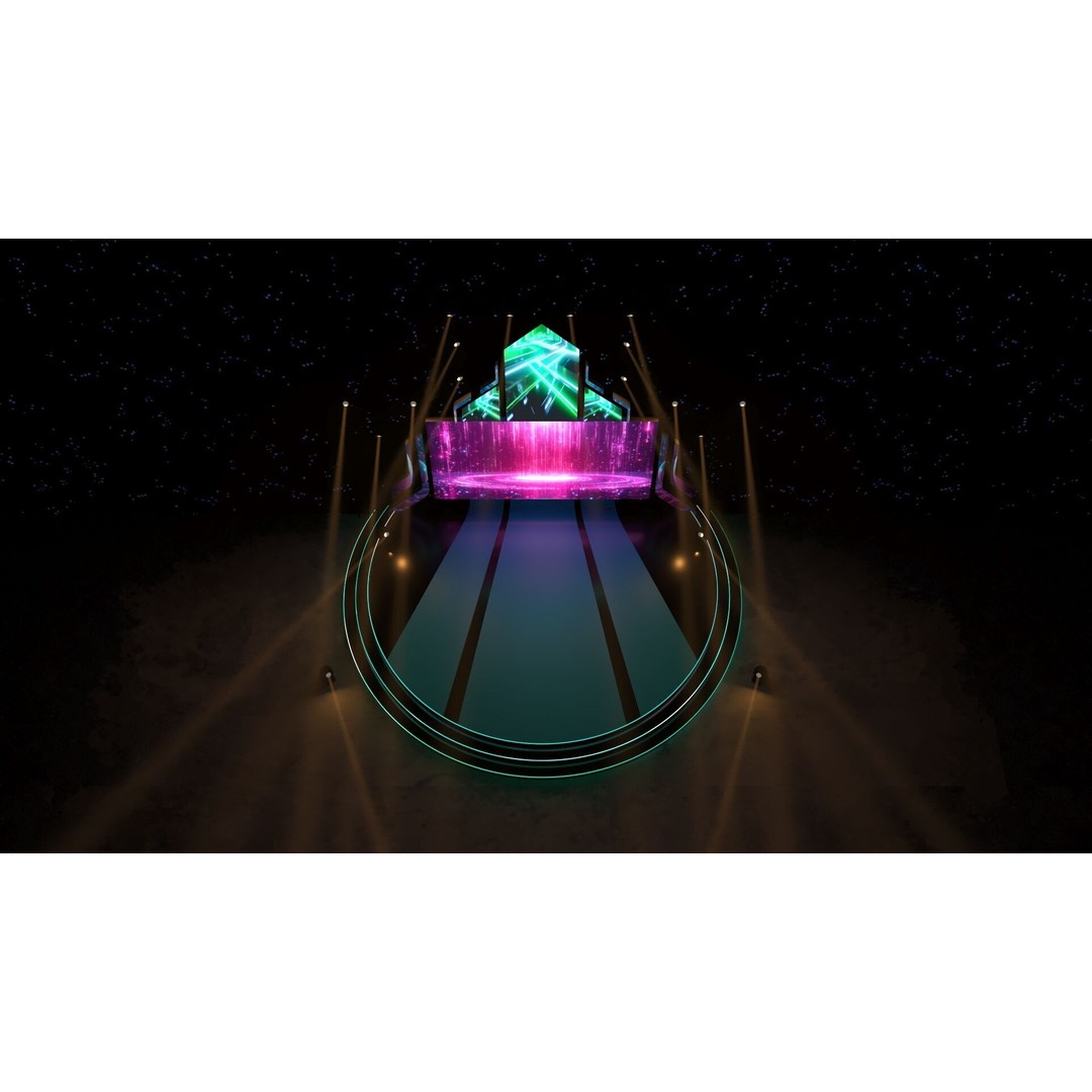 Futuristic LED Stage 3D Model – High-Quality Event Asset, FBX, OBJ - View 4