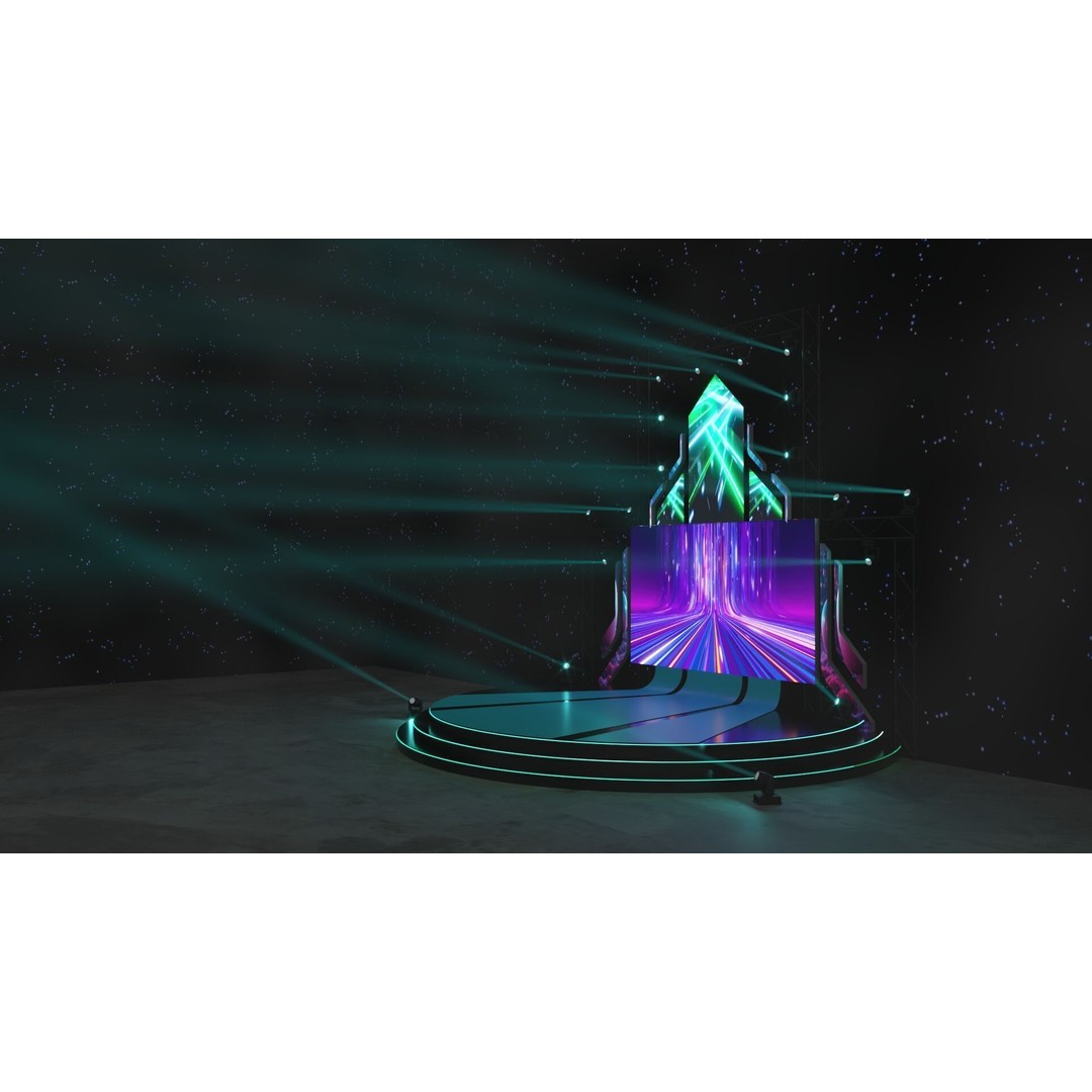 Futuristic LED Stage 3D Model – High-Quality Event Asset, FBX, OBJ - View 6