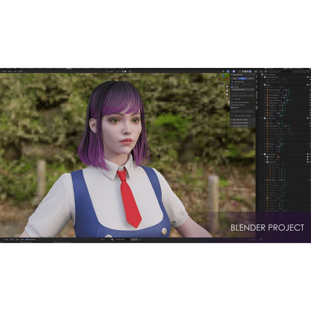 Streetwear Girl 3D Model – Game-Ready Low-Poly Character, FBX & Blender - View 26