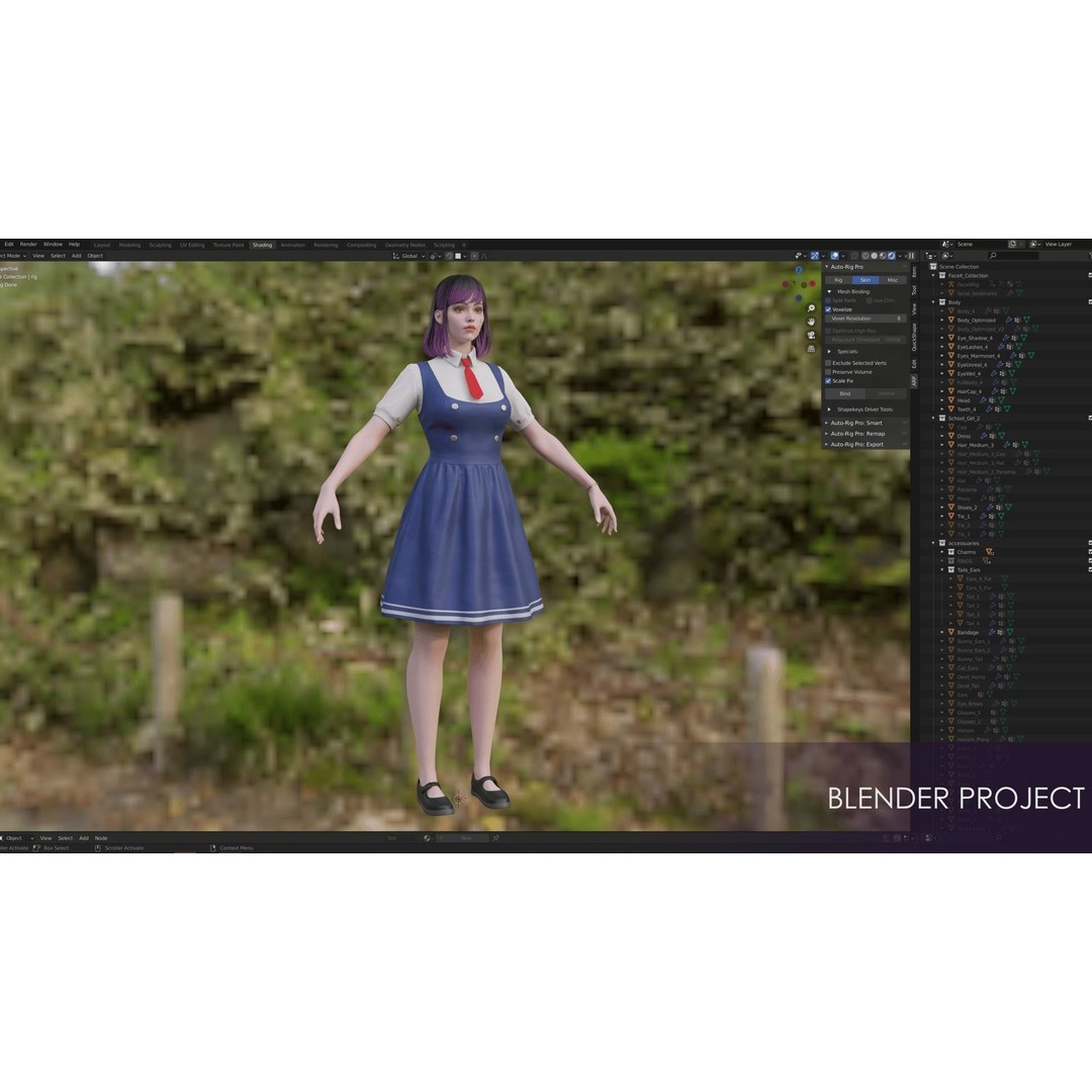 Streetwear Girl 3D Model – Game-Ready Low-Poly Character, FBX & Blender - View 27