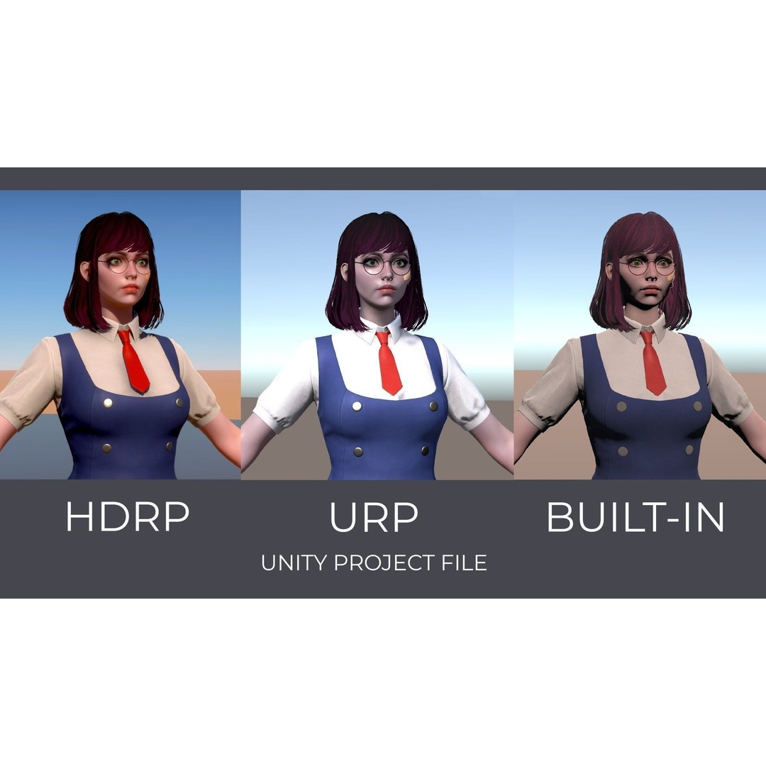 Streetwear Girl 3D Model – Game-Ready Low-Poly Character, FBX & Blender - View 29