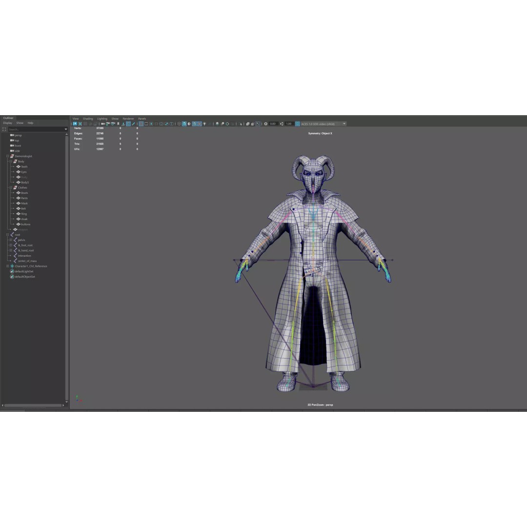 Demonologist 3D Model – Low Poly Rigged Character with Animations