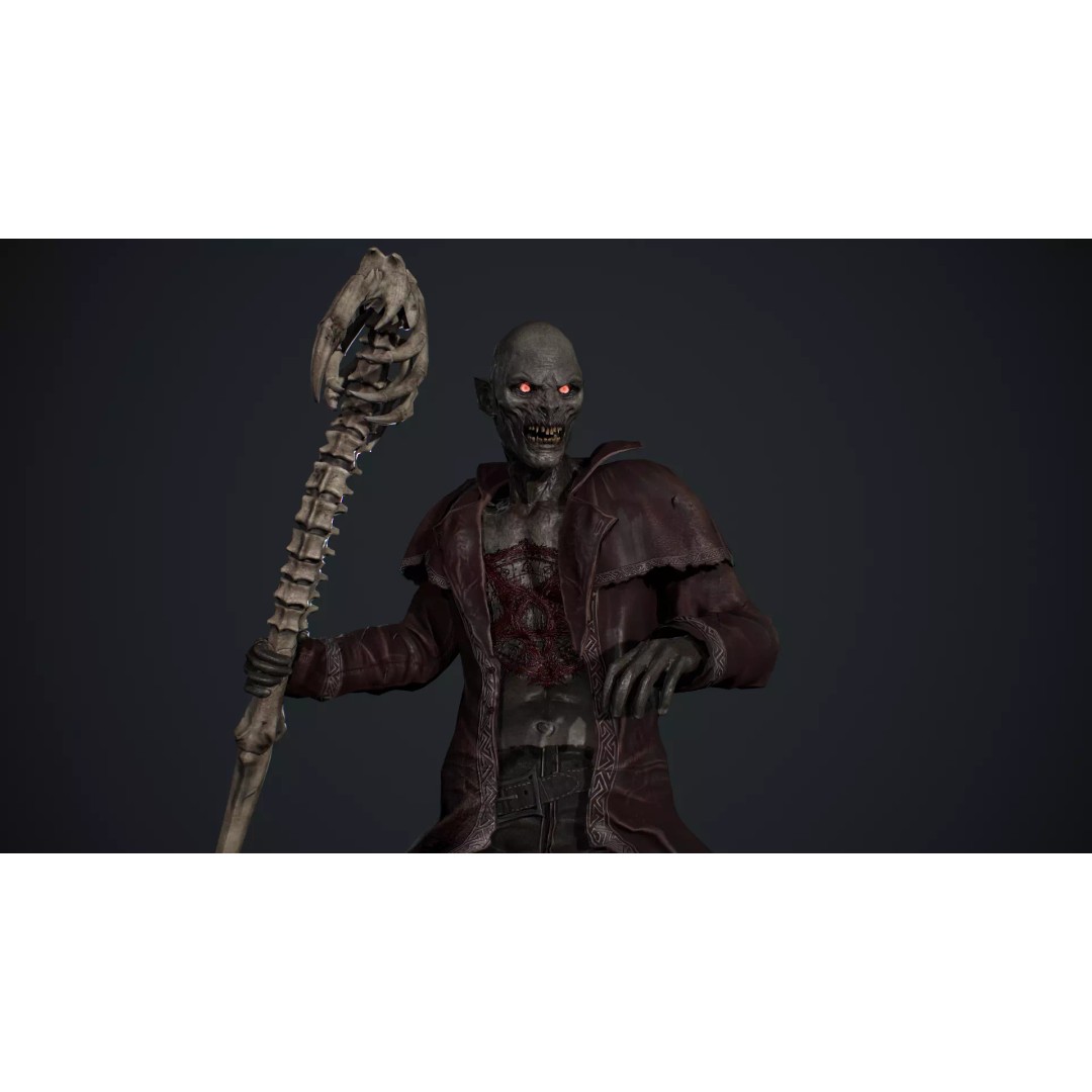 Demonologist 3D Model – Low Poly Rigged Character with Animations - View 15