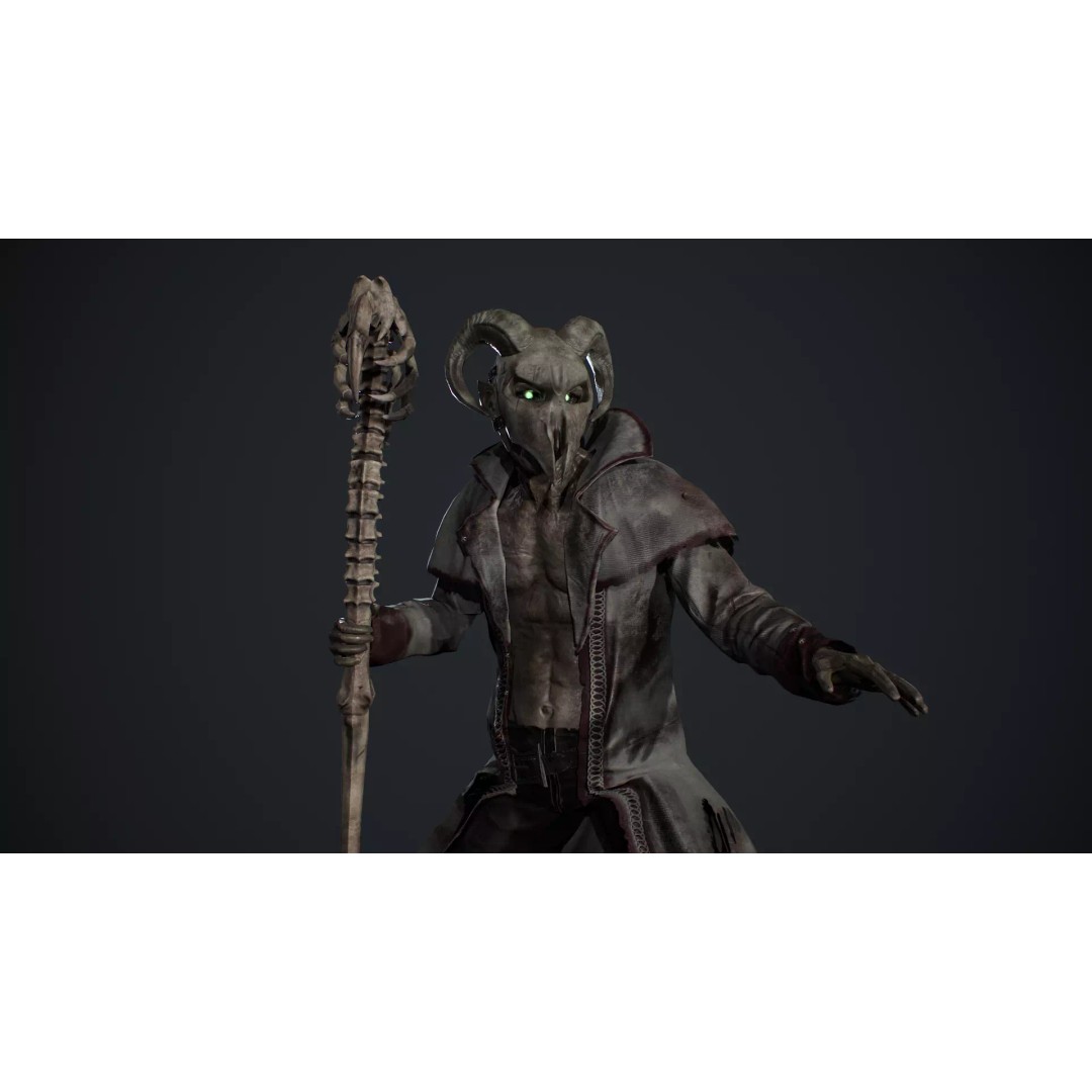 Demonologist 3D Model – Low Poly Rigged Character with Animations - View 16