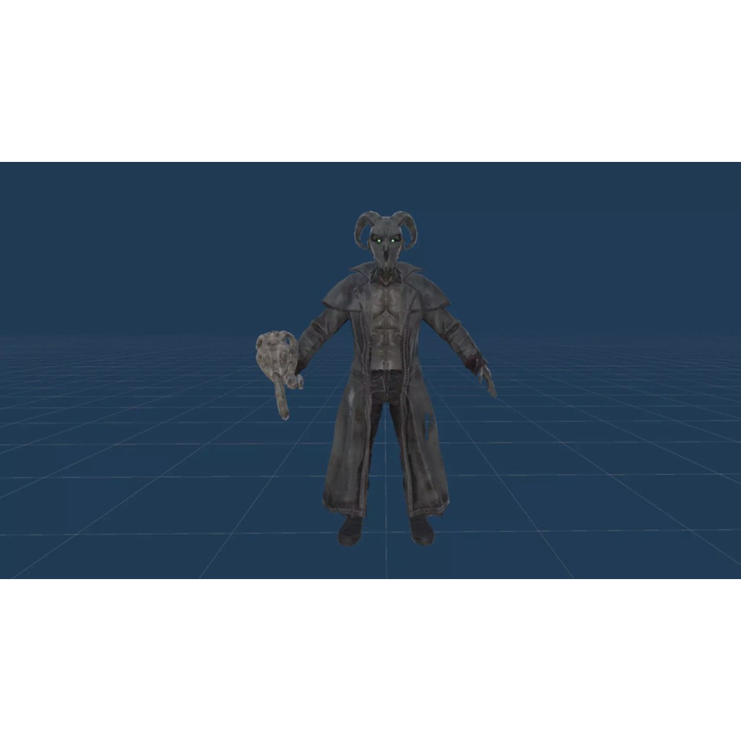 Demonologist 3D Model – Low Poly Rigged Character with Animations - View 17