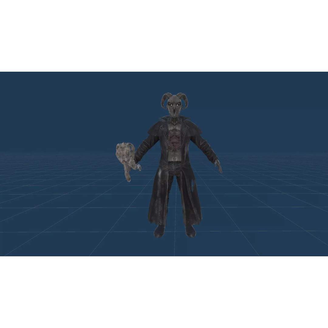 Demonologist 3D Model – Low Poly Rigged Character with Animations - View 18