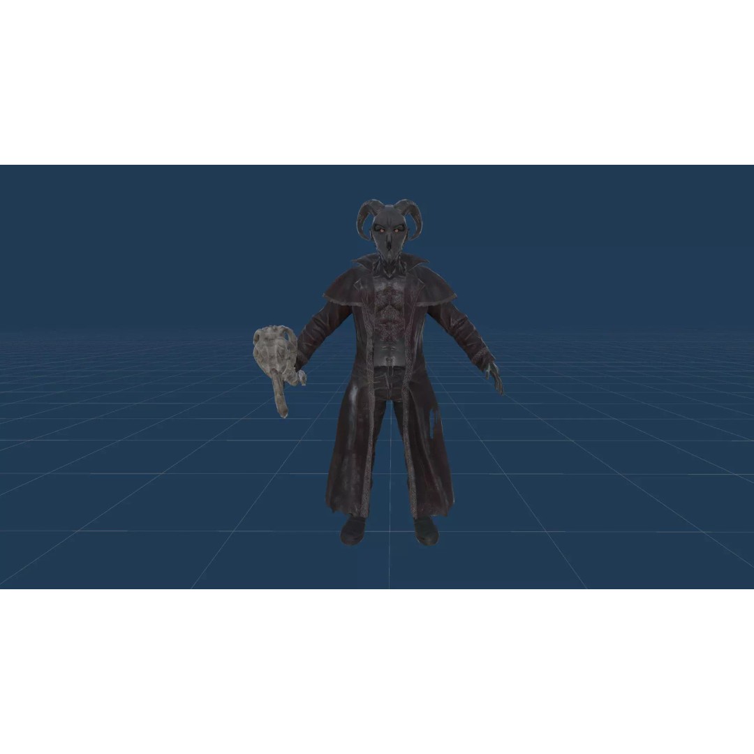 Demonologist 3D Model – Low Poly Rigged Character with Animations - View 19