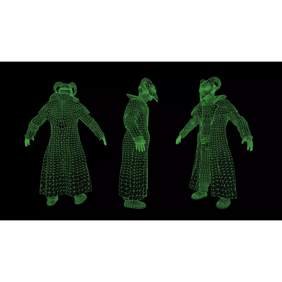 Demonologist 3D Model – Low Poly Rigged Character with Animations - View 6