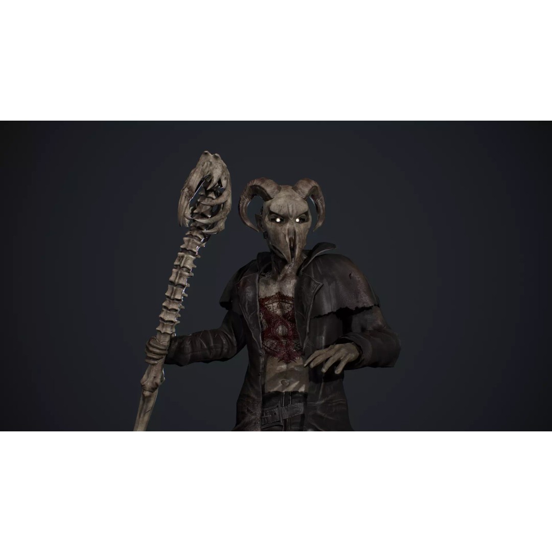 Demonologist 3D Model – Low Poly Rigged Character with Animations - View 8