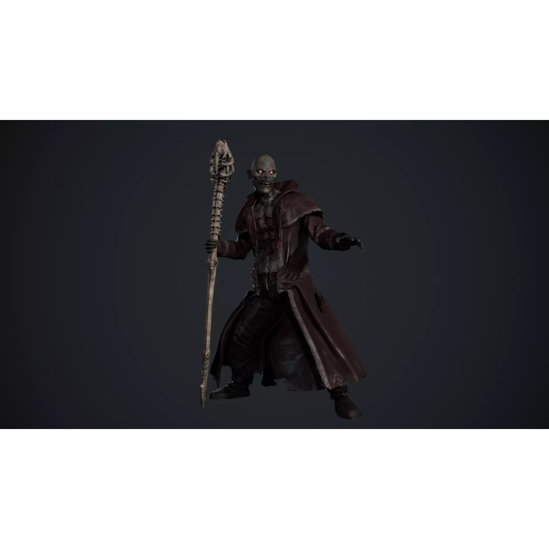 Demonologist 3D Model – Low Poly Rigged Character with Animations - View 9