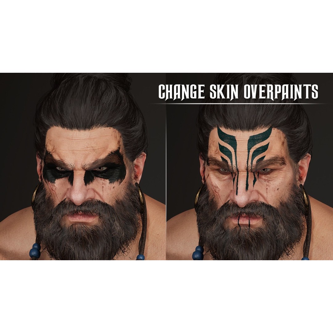 Barbarian Hargold 3D Model – Low Poly Game-Ready Character, FBX - View 10