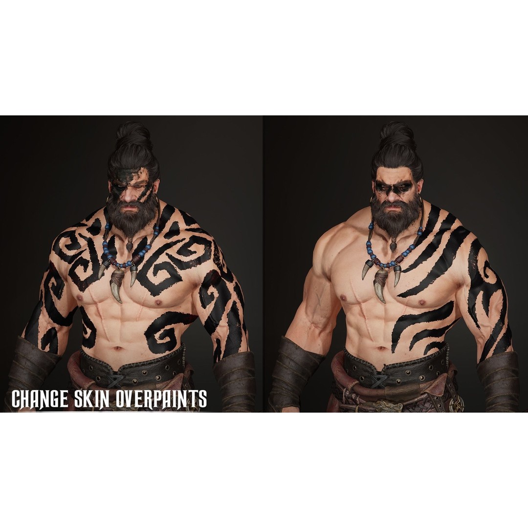 Barbarian Hargold 3D Model – Low Poly Game-Ready Character, FBX - View 11