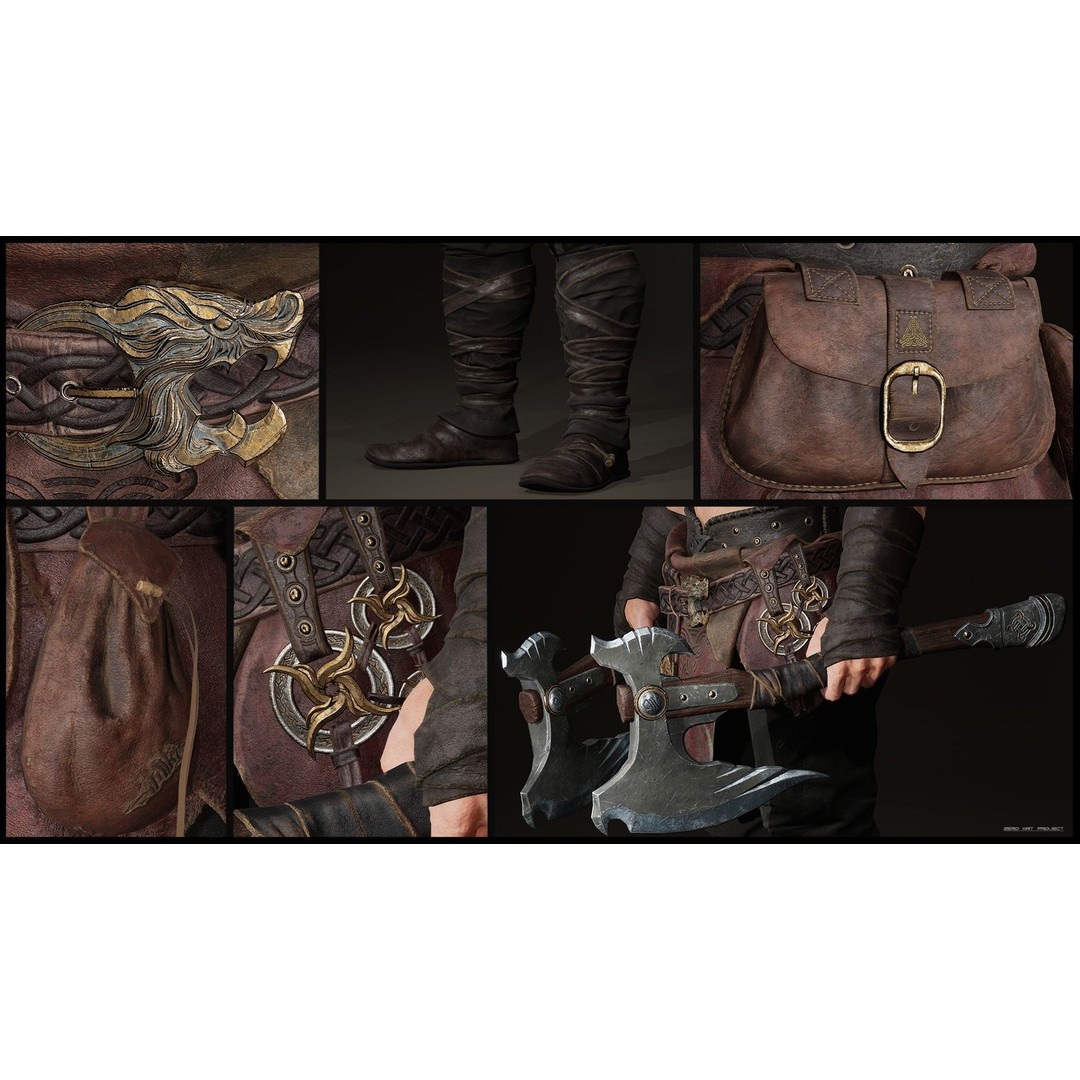 Barbarian Hargold 3D Model – Low Poly Game-Ready Character, FBX - View 5