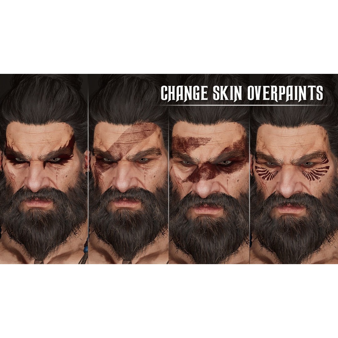 Barbarian Hargold 3D Model – Low Poly Game-Ready Character, FBX - View 9