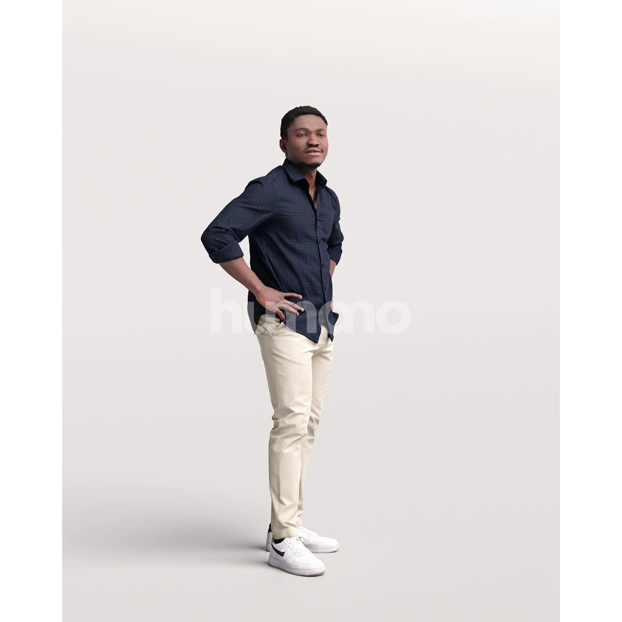 Humano Casual Black Man - Game-Ready 3D Model - View 10