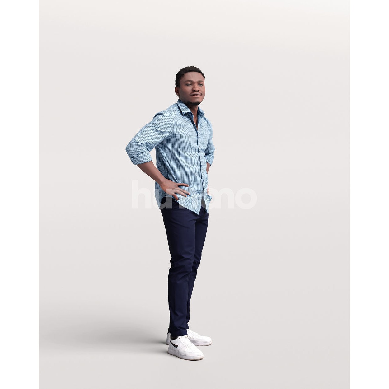 Humano Casual Black Man - Game-Ready 3D Model - View 11