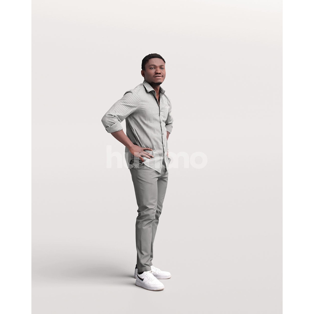 Humano Casual Black Man - Game-Ready 3D Model - View 3