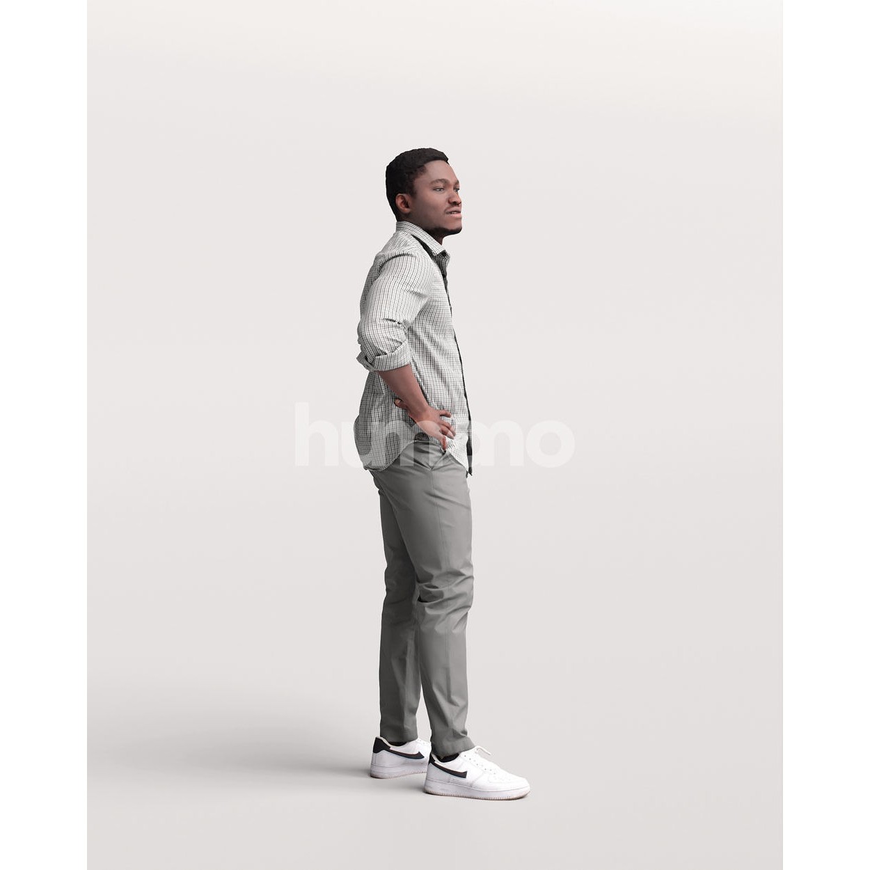 Humano Casual Black Man - Game-Ready 3D Model - View 4