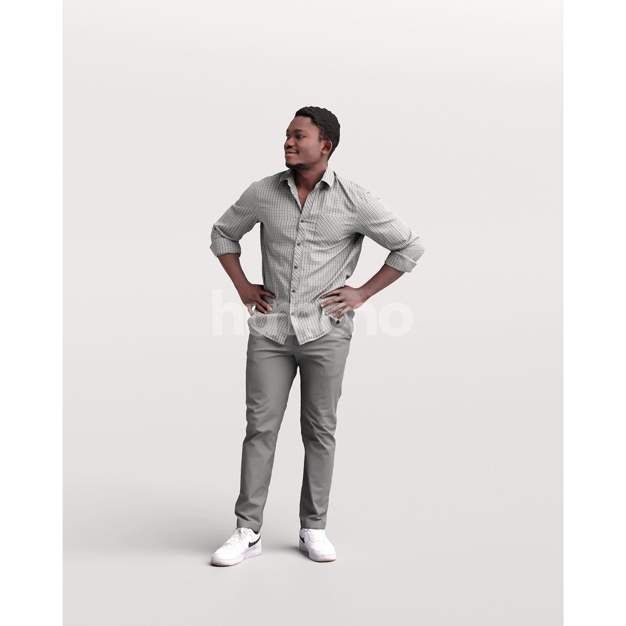Humano Casual Black Man - Game-Ready 3D Model - View 6
