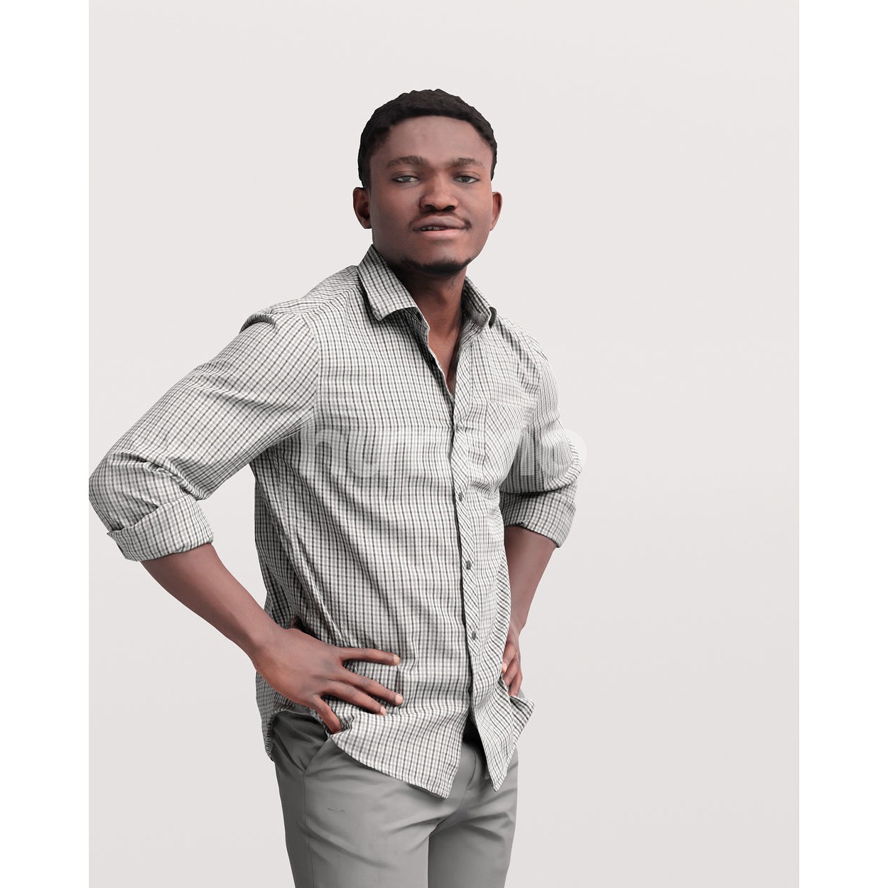 Humano Casual Black Man - Game-Ready 3D Model - View 7