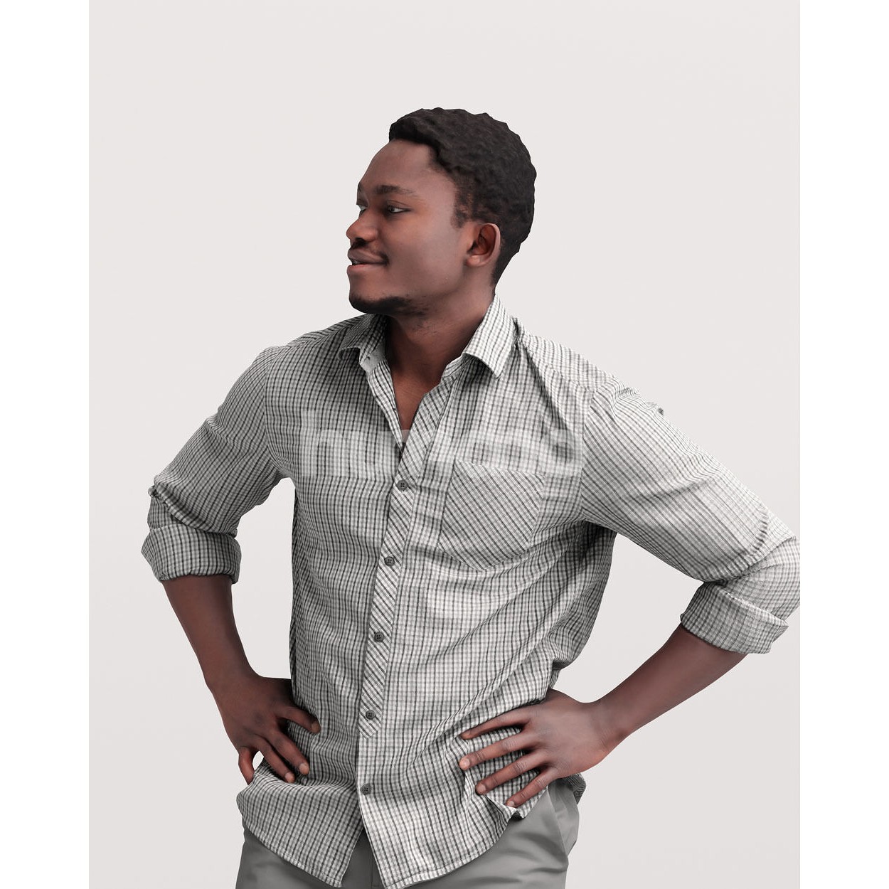 Humano Casual Black Man - Game-Ready 3D Model - View 8