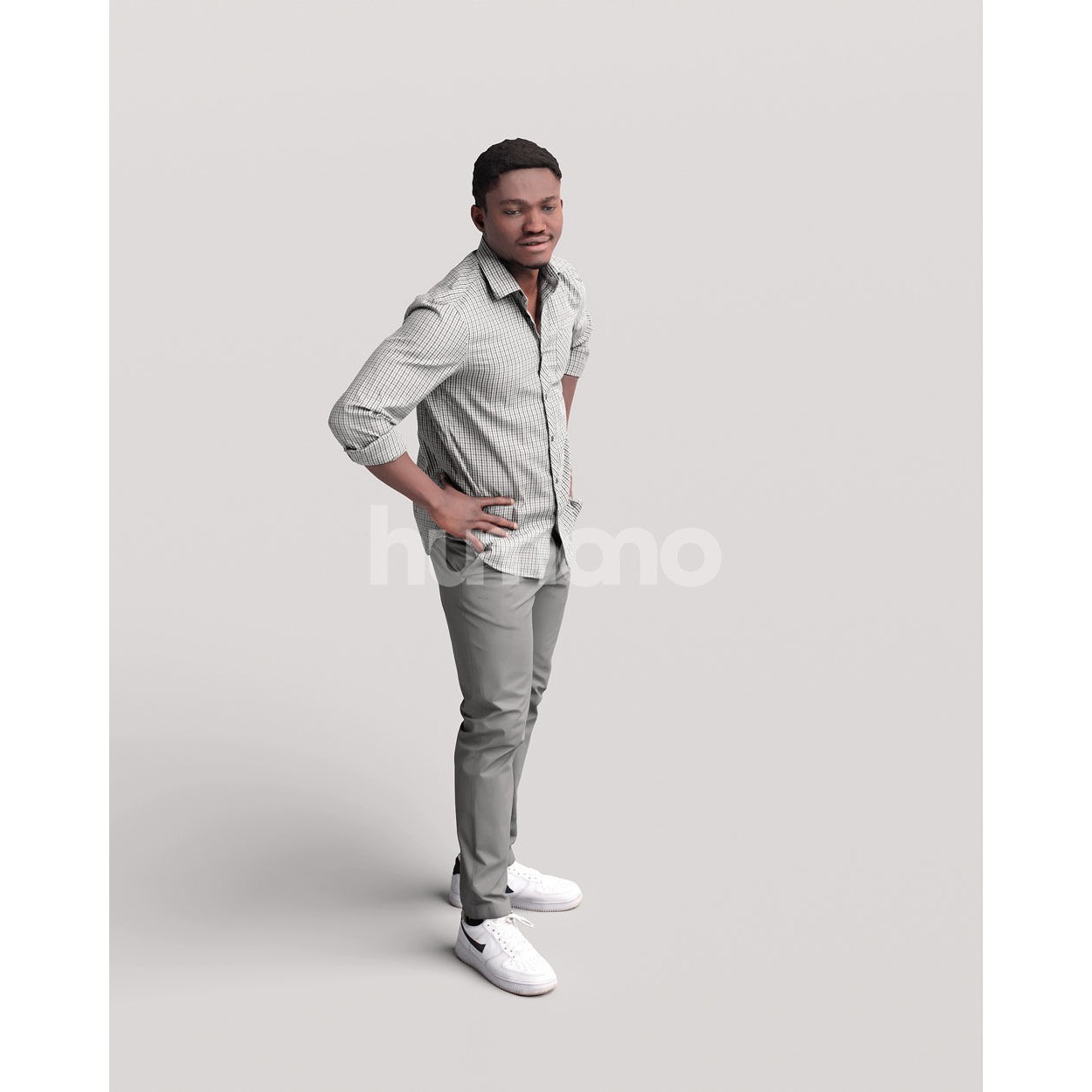 Humano Casual Black Man - Game-Ready 3D Model - View 9