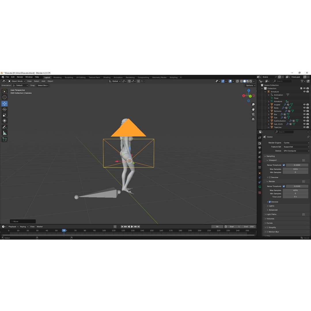 Elizaveta 3D Model – Low Poly Character, Rigged, FBX, OBJ - View 7
