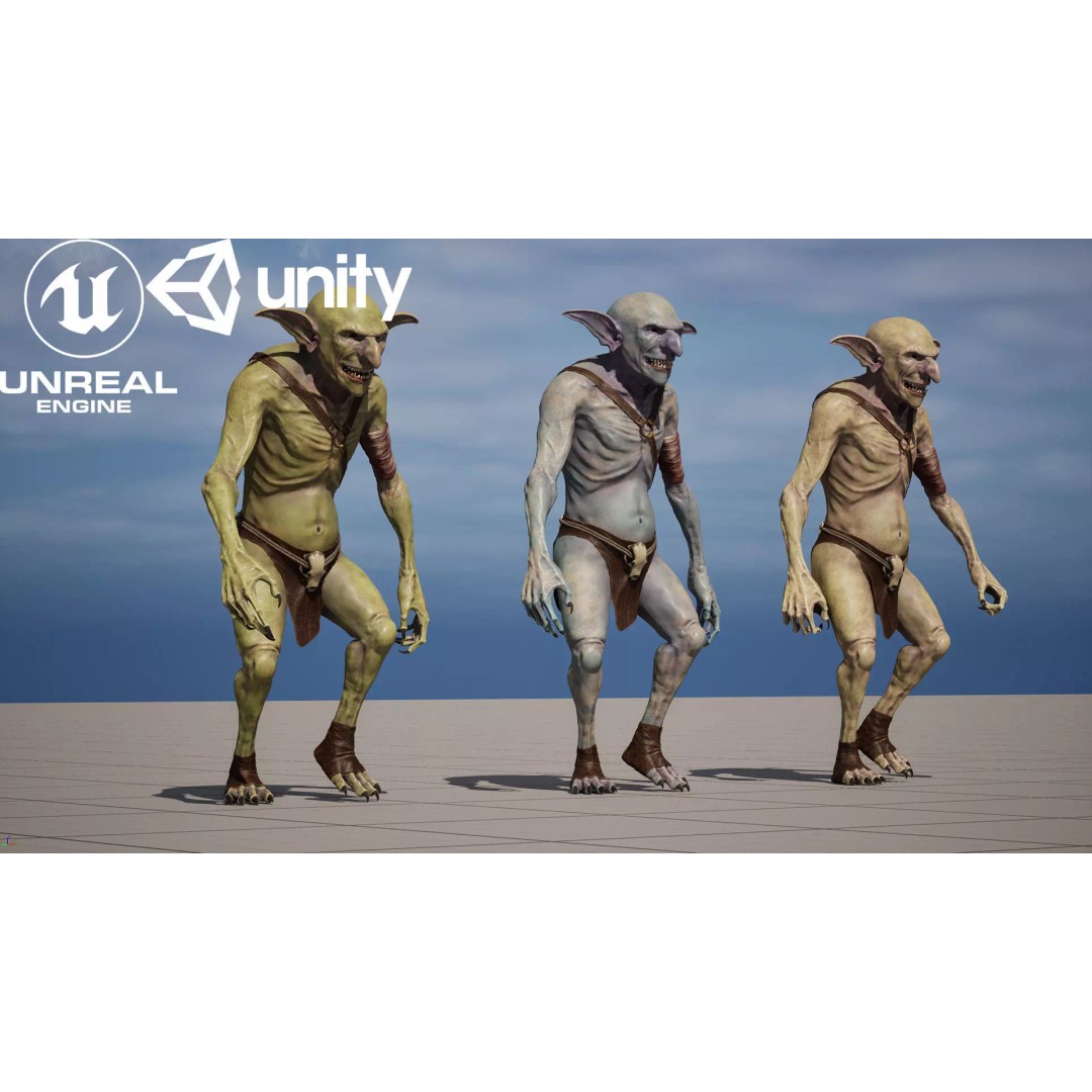 Troll 3D Model – Low Poly Game Ready Animated Character, FBX - View 2