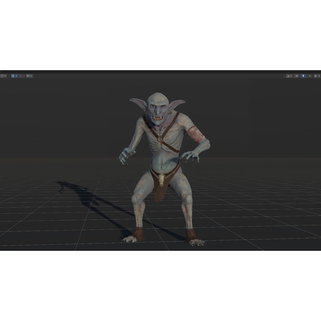 Troll 3D Model – Low Poly Game Ready Animated Character, FBX - View 35