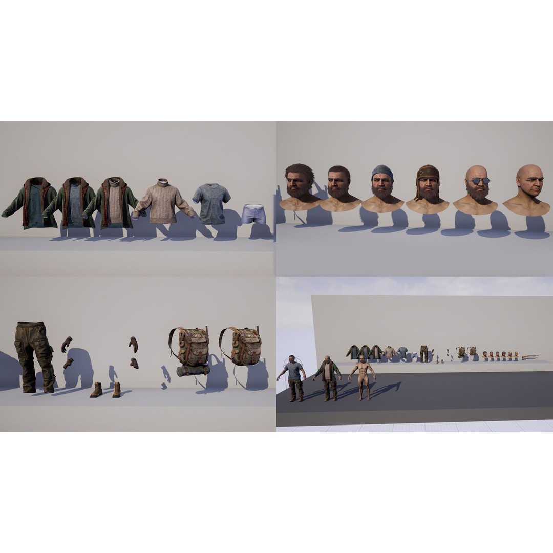 Winter Survivor 3D Model – Low Poly Rigged Character for Unity & UE5 - View 12