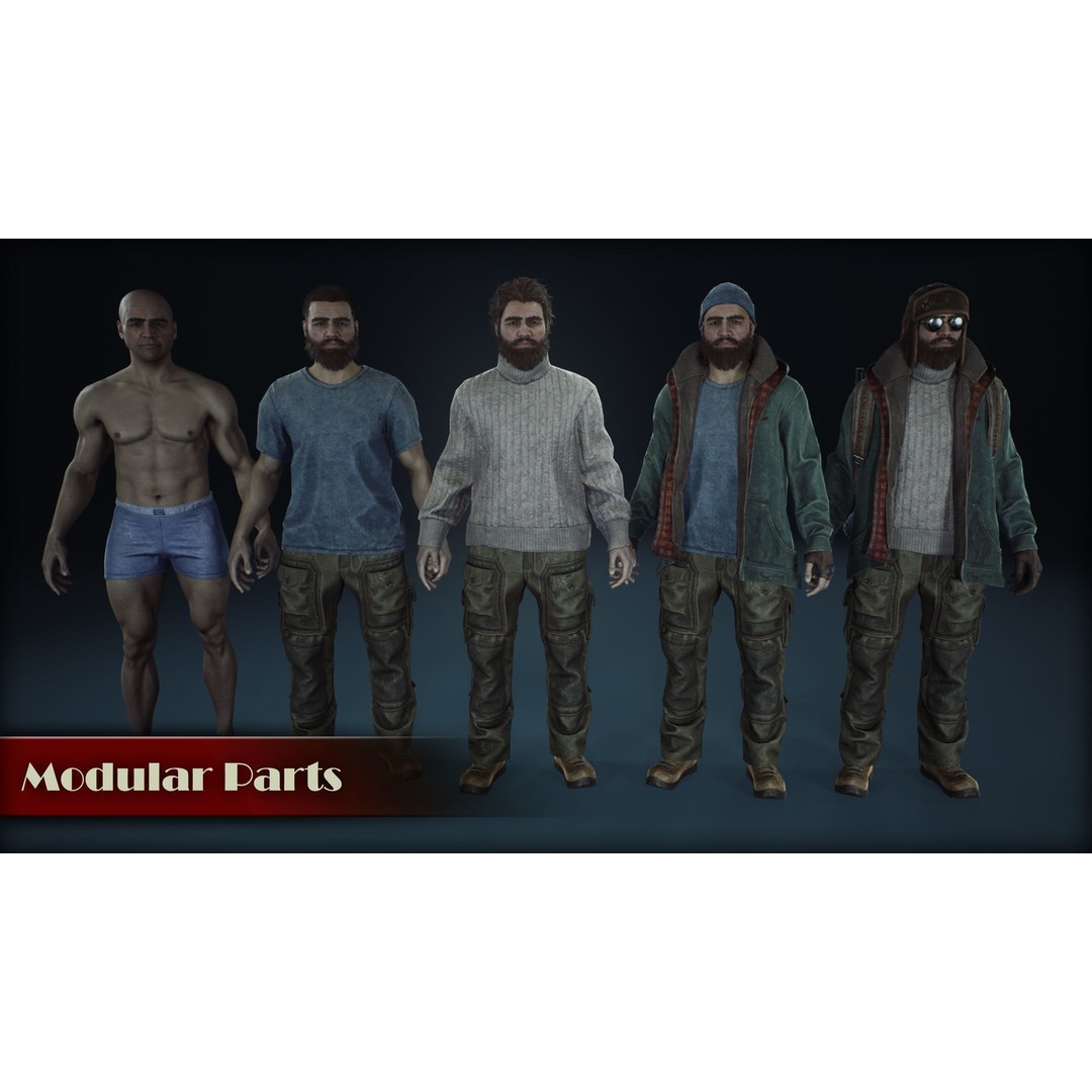 Winter Survivor 3D Model – Low Poly Rigged Character for Unity & UE5 - View 6