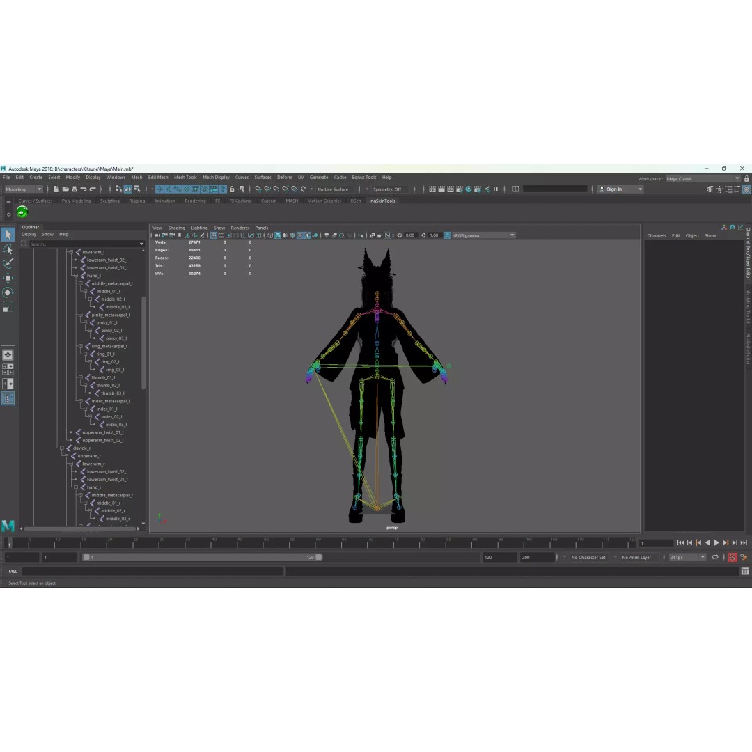 Kitsune 3D Model – Low Poly Fantasy Character, Rigged, FBX - View 16