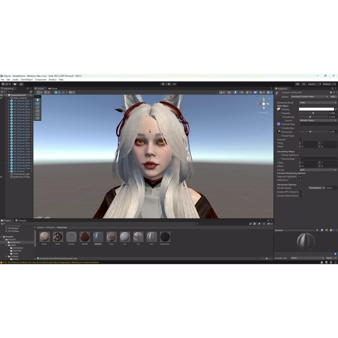 Kitsune 3D Model – Low Poly Fantasy Character, Rigged, FBX - View 17