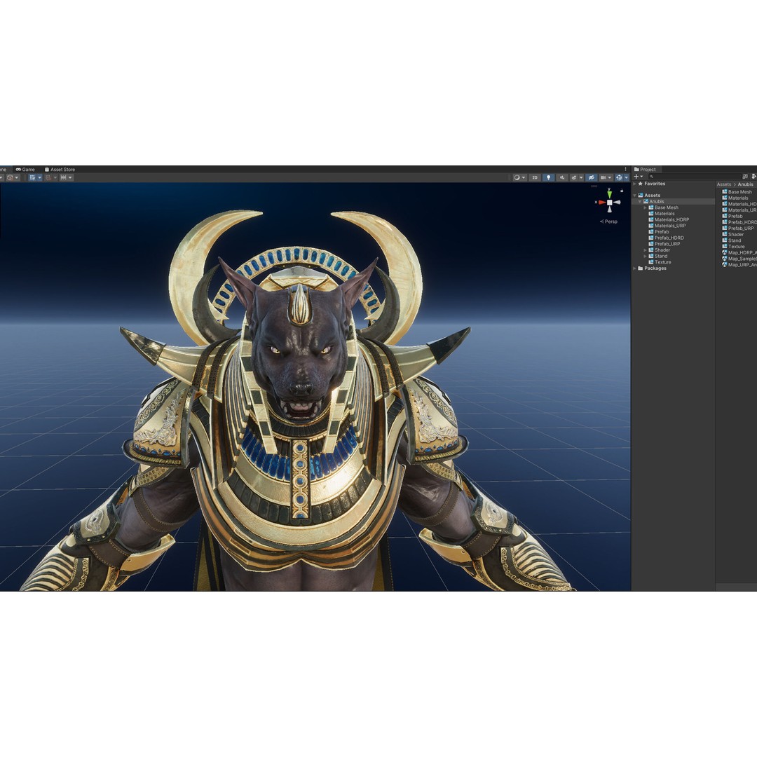 Anubis 3D Model – Low Poly Rigged Character for Animation