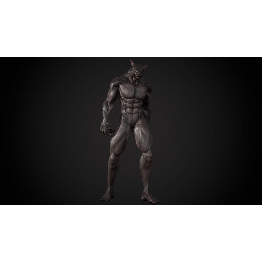 Anubis 3D Model – Low Poly Rigged Character for Animation - View 12