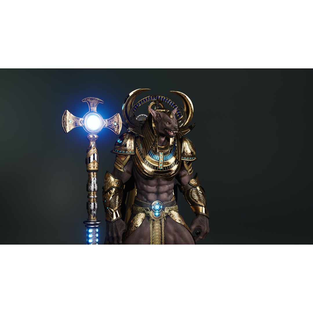 Anubis 3D Model – Low Poly Rigged Character for Animation - View 18