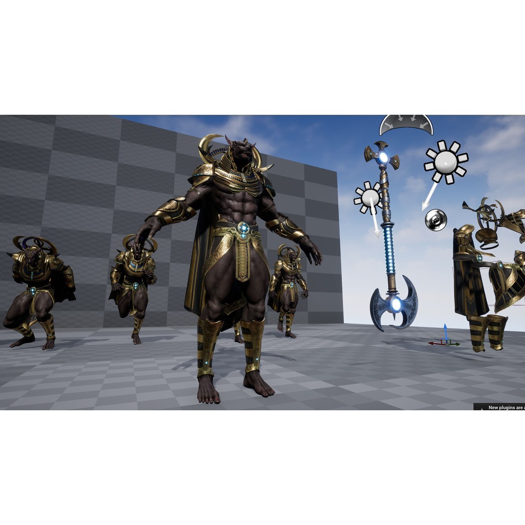 Anubis 3D Model – Low Poly Rigged Character for Animation - View 24