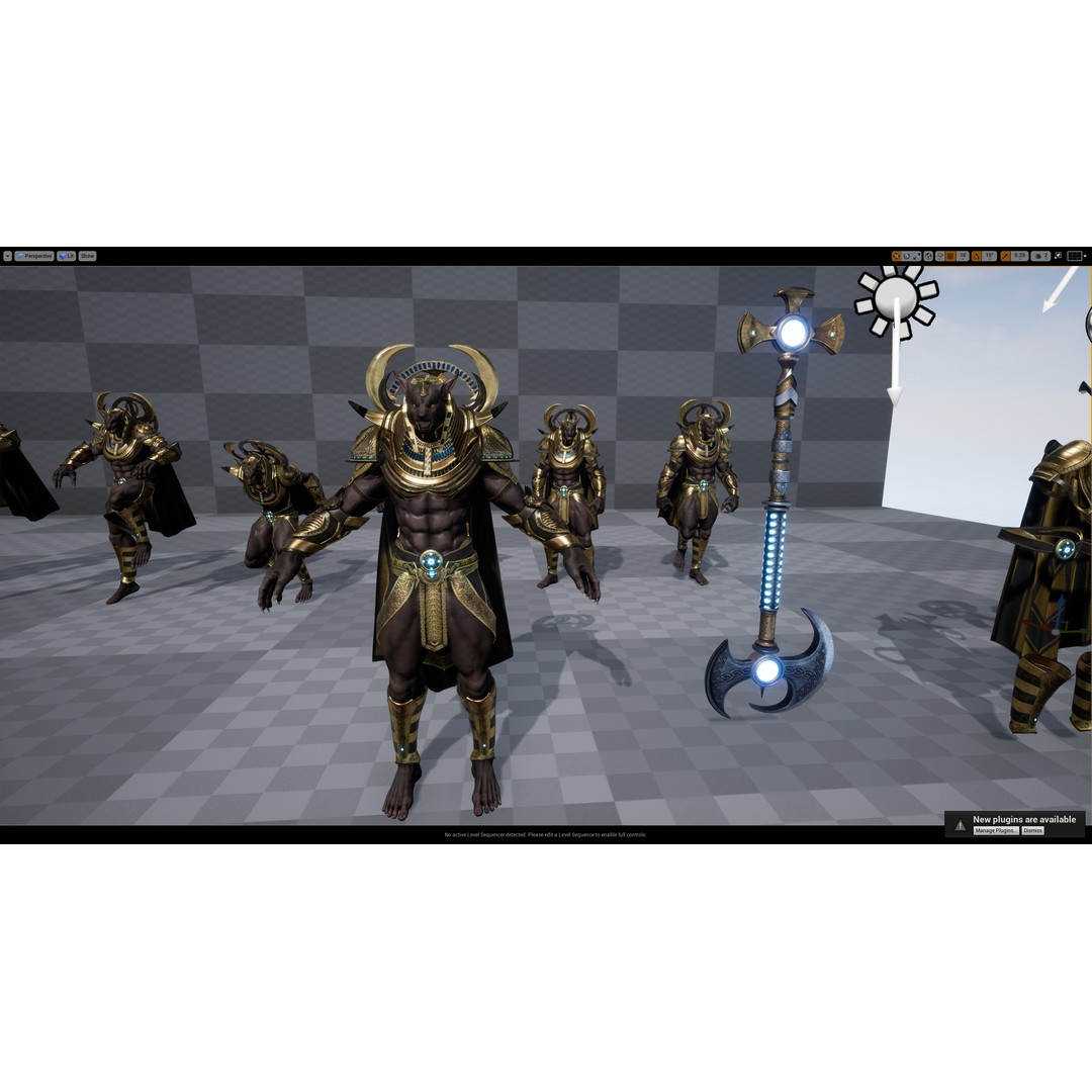 Anubis 3D Model – Low Poly Rigged Character for Animation - View 29