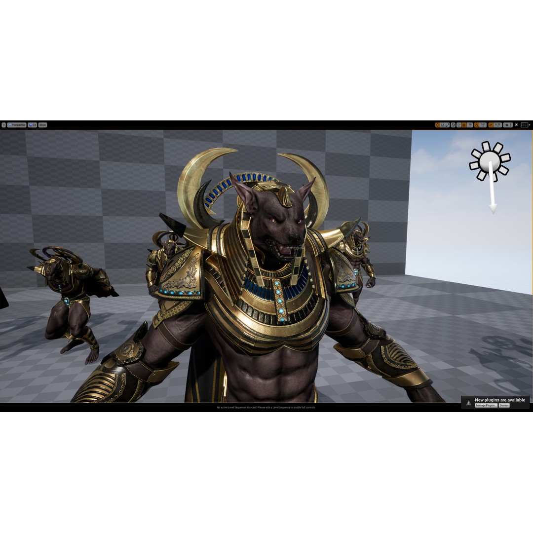 Anubis 3D Model – Low Poly Rigged Character for Animation - View 30