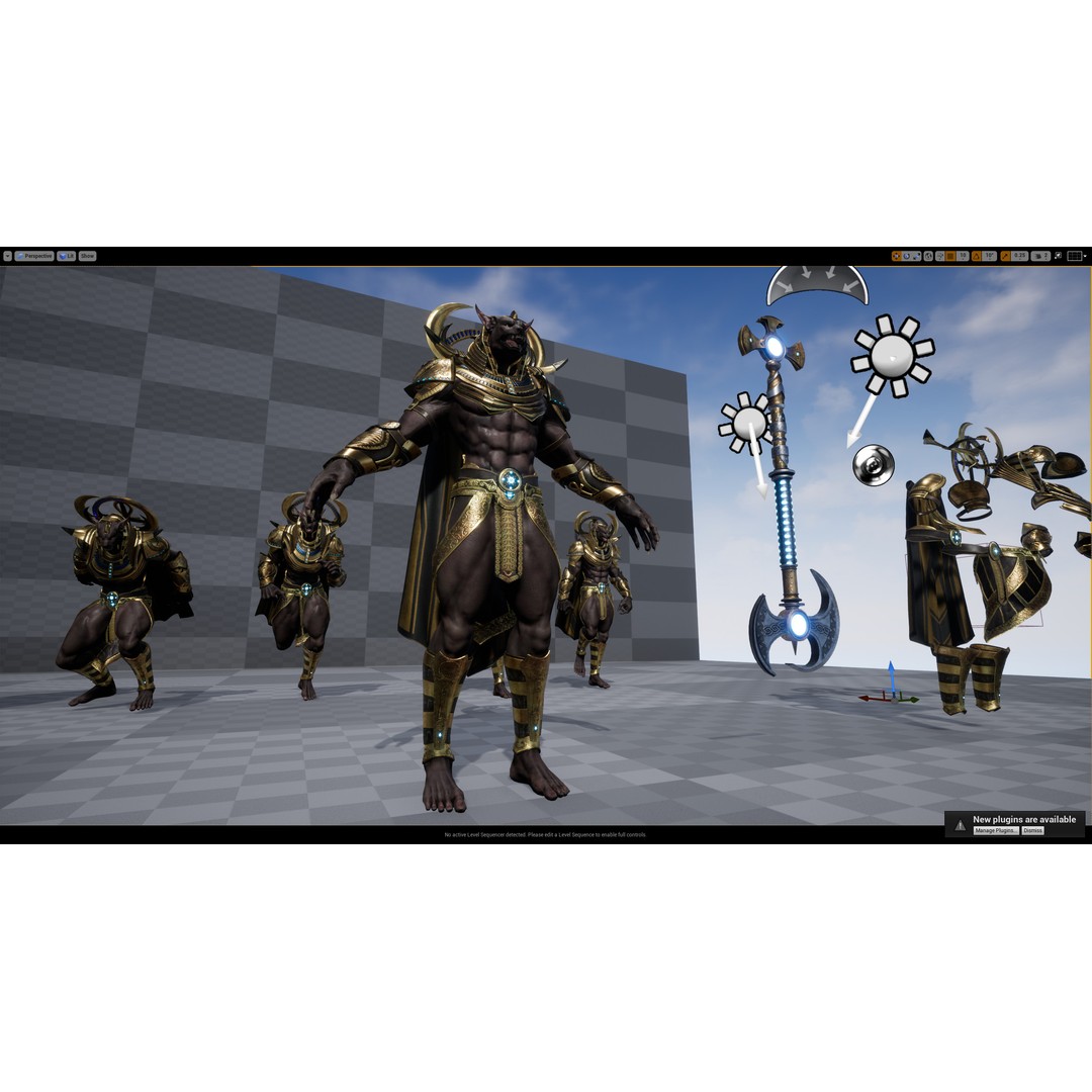 Anubis 3D Model – Low Poly Rigged Character for Animation - View 31
