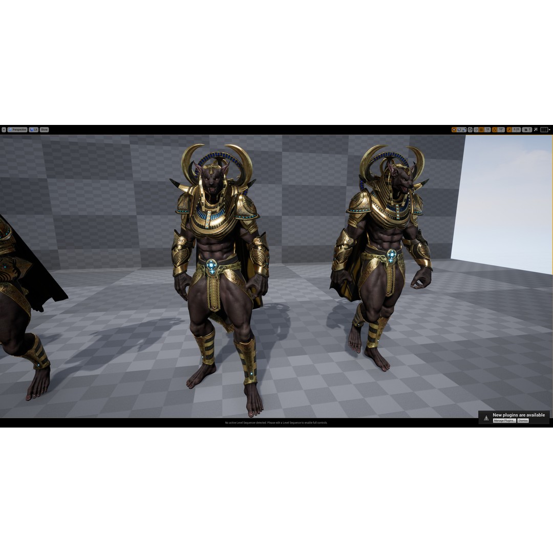 Anubis 3D Model – Low Poly Rigged Character for Animation - View 34