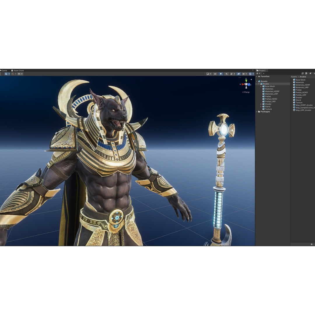 Anubis 3D Model – Low Poly Rigged Character for Animation - View 37