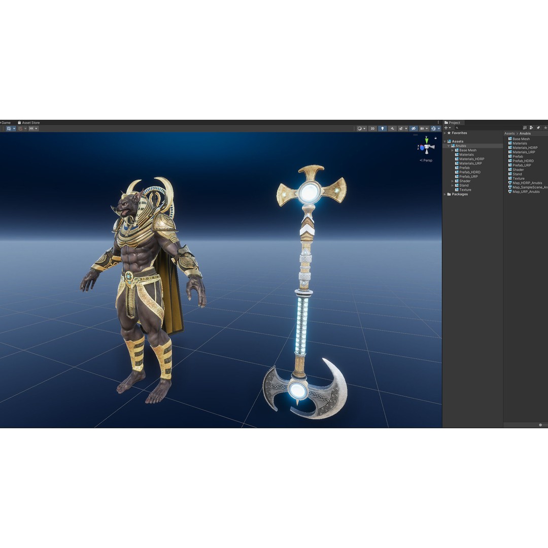 Anubis 3D Model – Low Poly Rigged Character for Animation - View 38