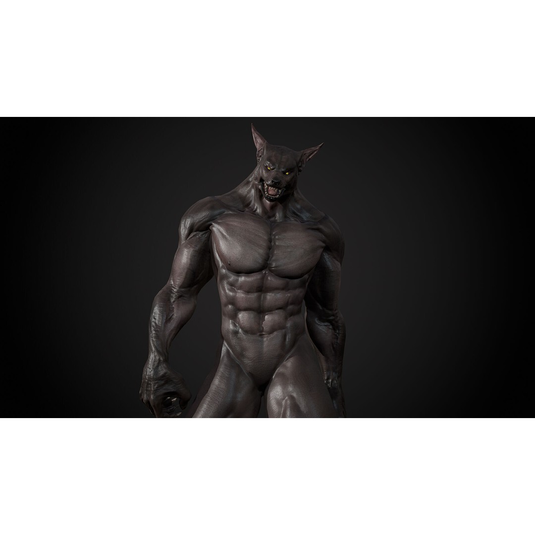Anubis 3D Model – Low Poly Rigged Character for Animation - View 7