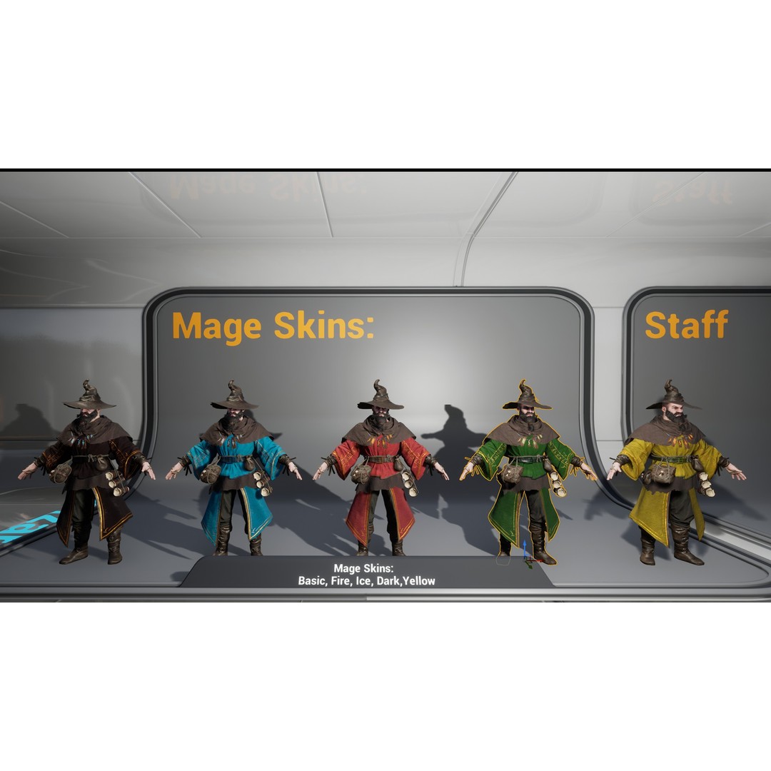 Modular Mage Sorcerer 3D Model – Low Poly Rigged Character, FBX - View 7